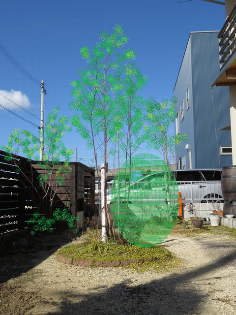 植栽の位置を検討する画像・右