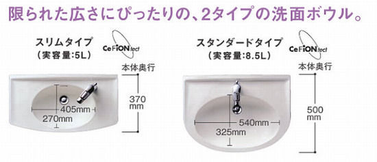 TOTO モデアの洗面器のタイプ