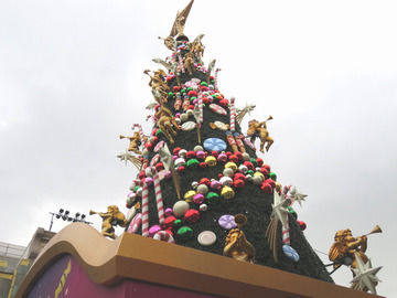 クリスマスツリーの昼間の画像