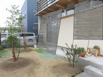 遮光ネットを掛けているイメージ