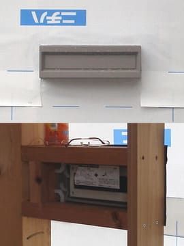 埋め込みポスト取り付け作業中