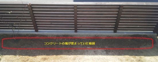 残留物が埋まっていた範囲