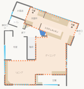 暖房効率を工夫している説明図の夜版