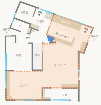 暖房効率を工夫している説明図