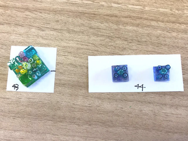 ベネチアングラス作り体験でつくった作品