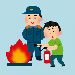消火訓練のイラスト