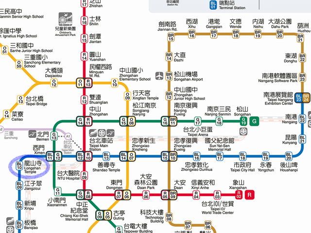シーザーメトロ台北の最寄り駅の路線図