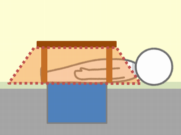 掘りごたつに寝た人のイラスト