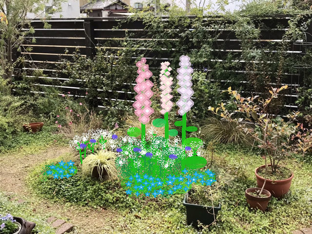来年の春の庭の予想イメージ図