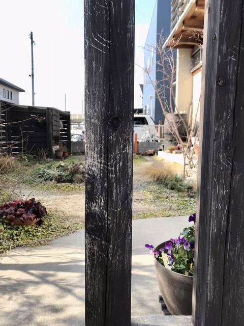 猫の爪とぎで塗装が剥がれた柱