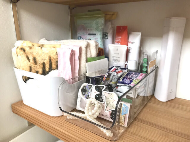 入れ物を変えて整った洗面棚