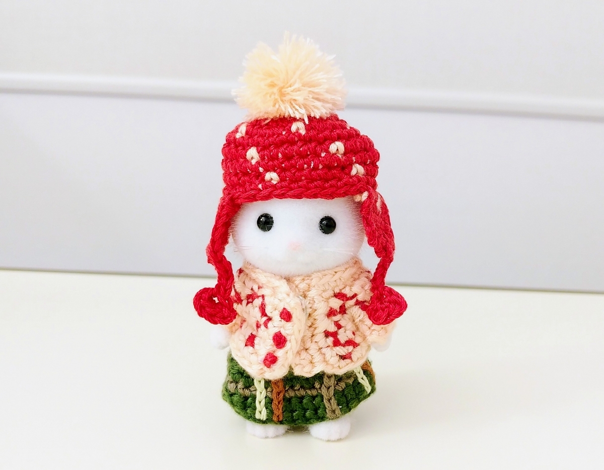 オーダーページシルバニアファミリー手編みバッグ、帽子、