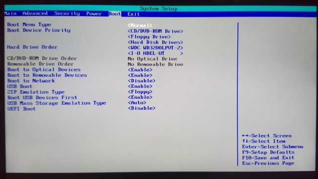 BIOSの「Boot」画面