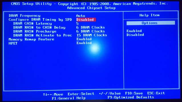 BIOSのAdvanced Chipset Setup