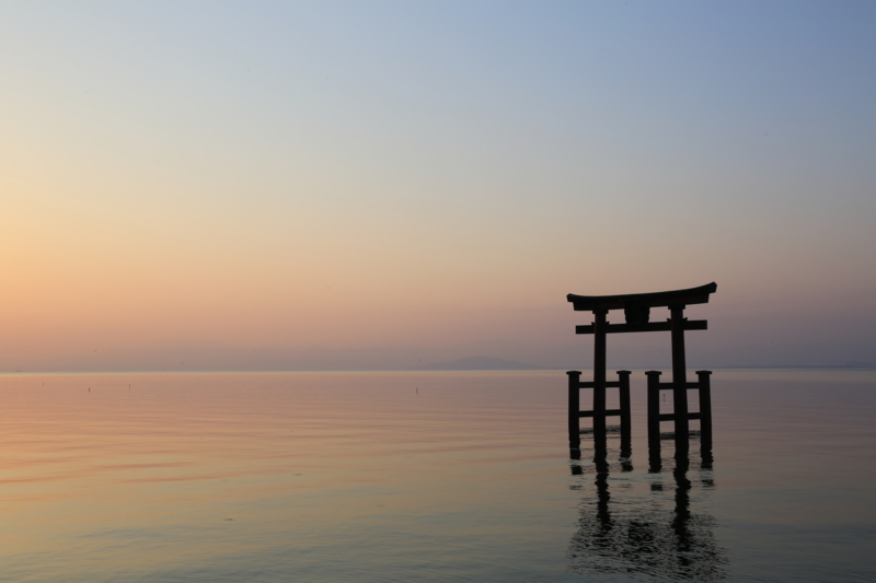 『滋賀県高島市　白鬚神社』　湖中大鳥居