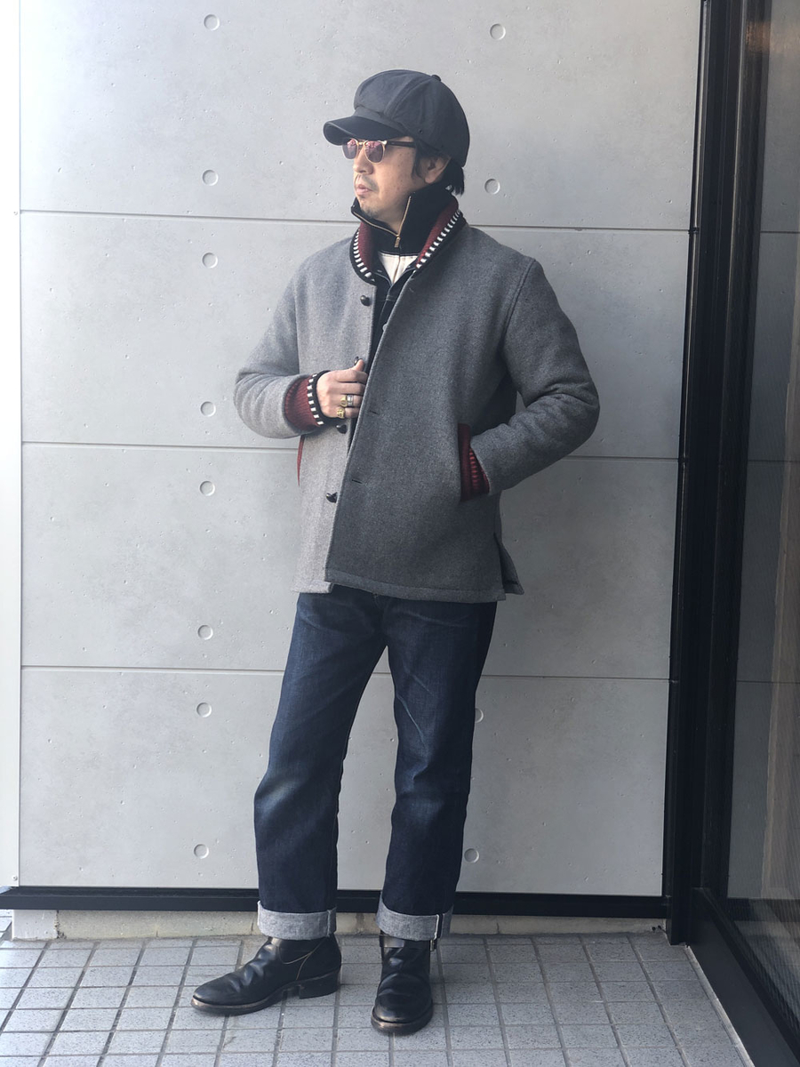 クッシュマン　ウールメルトンショールカラー　コート クッシュマンウールメルトンショールカラーコート