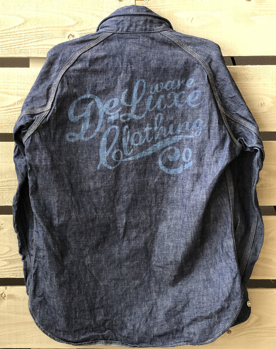 【DELUXEWARE】 デニムシャツ M DELUXEWARE/デラックスウエア 7640『 40's DENIM SHIRT/ 40s