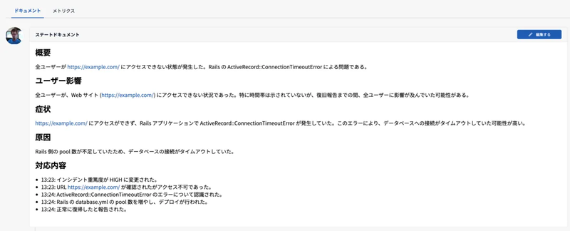 WaroomのIncident State Document