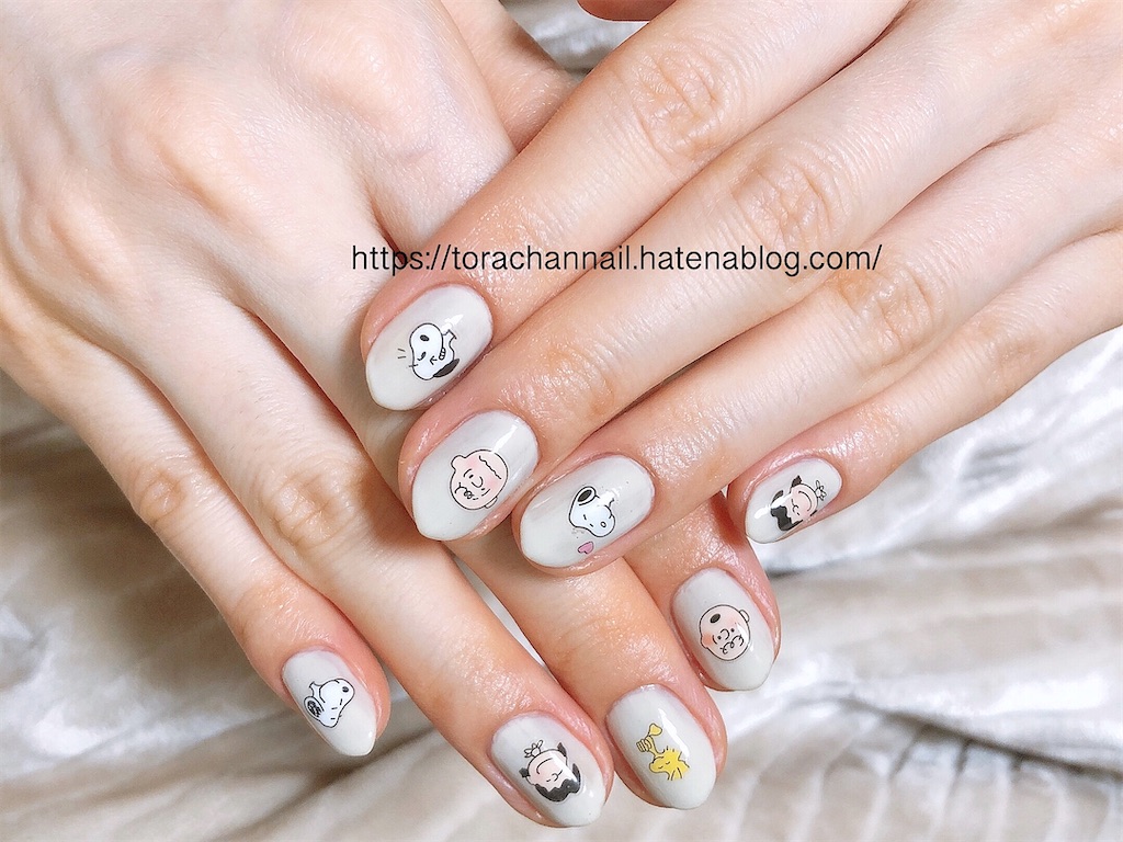 Pa Nail フレンチピクニック S007 スヌーピー ネイルシールでポップネイル とらちゃんの不器用セルフネイル記録