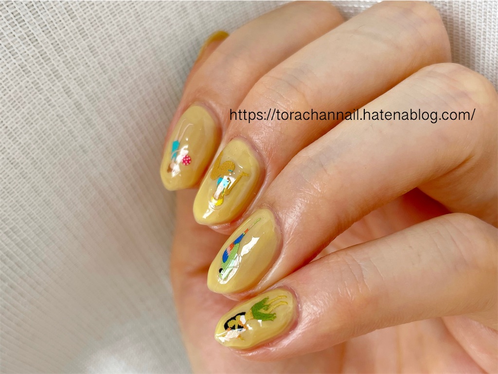 NAIL HOLIC YE508とツメキラネイルシールで夏ネイル とらちゃんの不器用セルフネイル記録