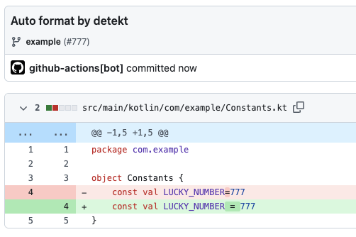 GitHub Actionsからdetektのコードフォーマッターを実行