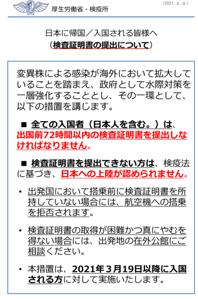 一時帰国 アメリカでの事前検査のこと ダラス転勤でおろおろする家族の日記