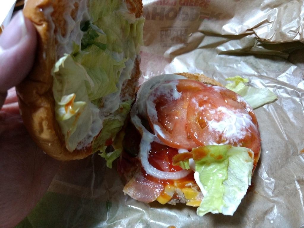 ベーコンチーズワッパーの中身