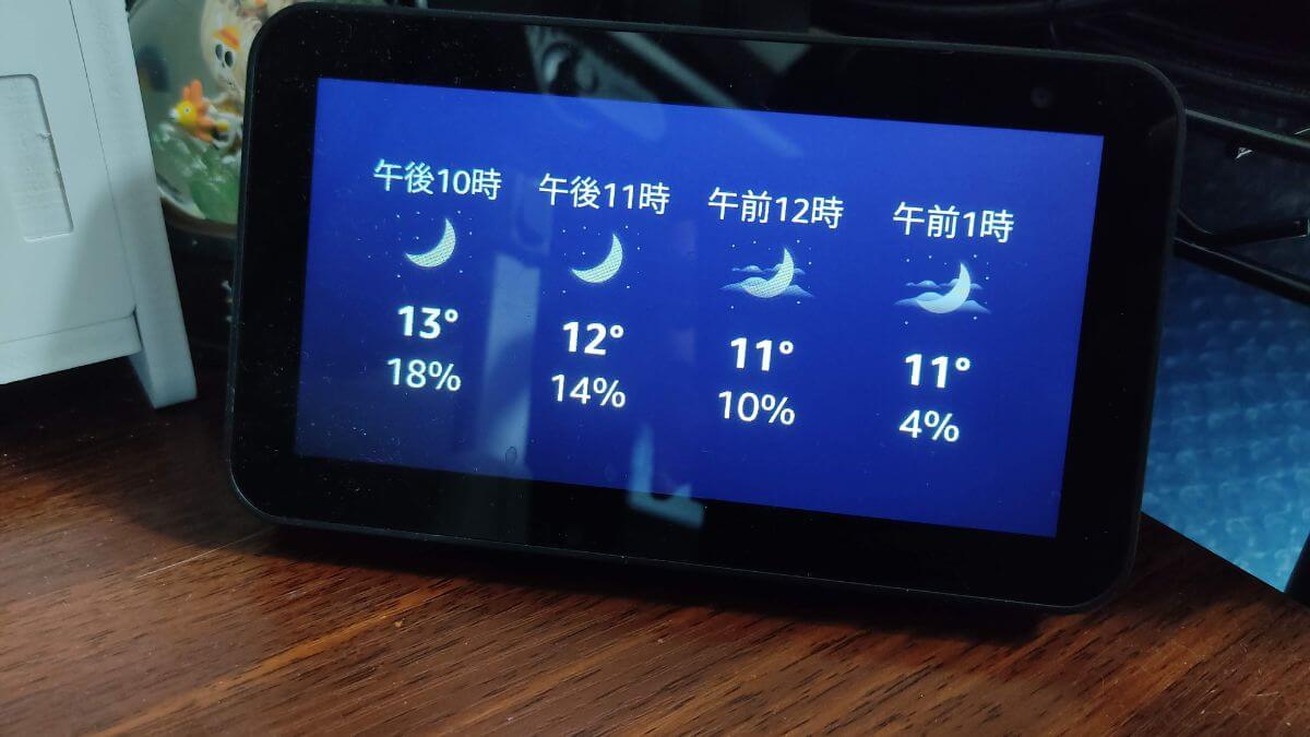 Amazon Echo show5 で天気予報を聞く
