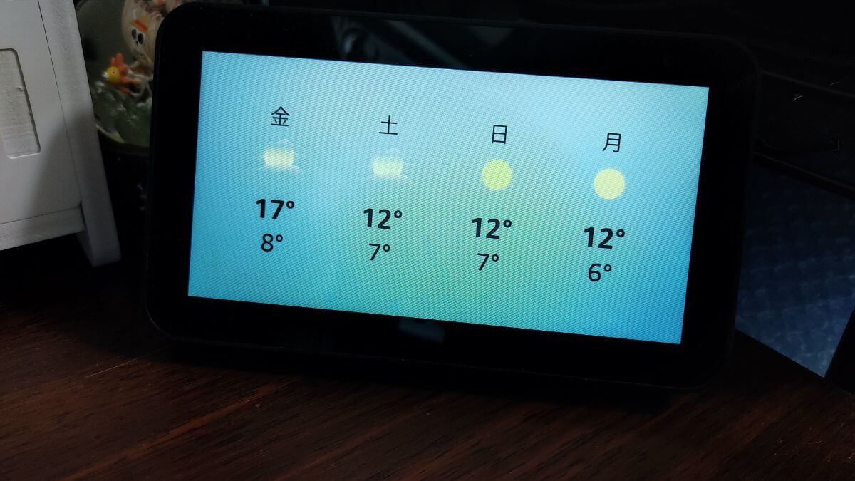 AmazonEcho show5 で1週間の天気を聞く