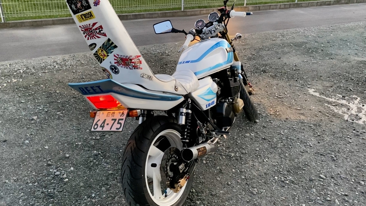 xjr400の仮ナンバーで車検を取ってきました。