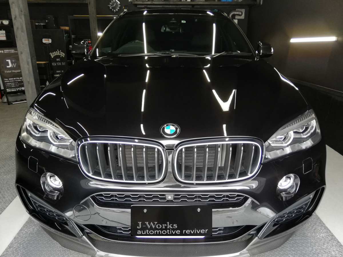 BMW/X6 ボディ研磨+樹脂硬化型コーティング【Ω /OMEGA】車内クリーニング+レザー保湿トリートメント札幌1