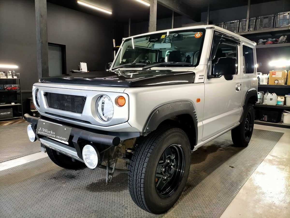 スズキ/ジムニー 樹脂硬化型コーティング【Ω/OMEGA】定期メンテナンス＋ボンネット再施工鉄粉水垢ウロコ札幌北広島江別恵庭千歳石狩岩見沢３