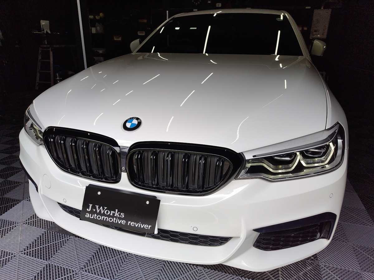 BMW 523d ステアリングハンドル 染めQ色ムラ＋擦れ補修修理札幌北広島恵庭江別千歳旭川ディーラー