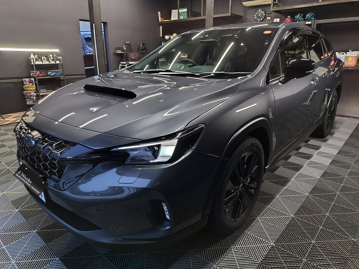 レヴォーグ レイバック ボディ・未塗装樹脂グリル・内装革レザーシートステアリングハンドルコーティング札幌北広島恵庭江別千歳旭川スバルディーラー斜め