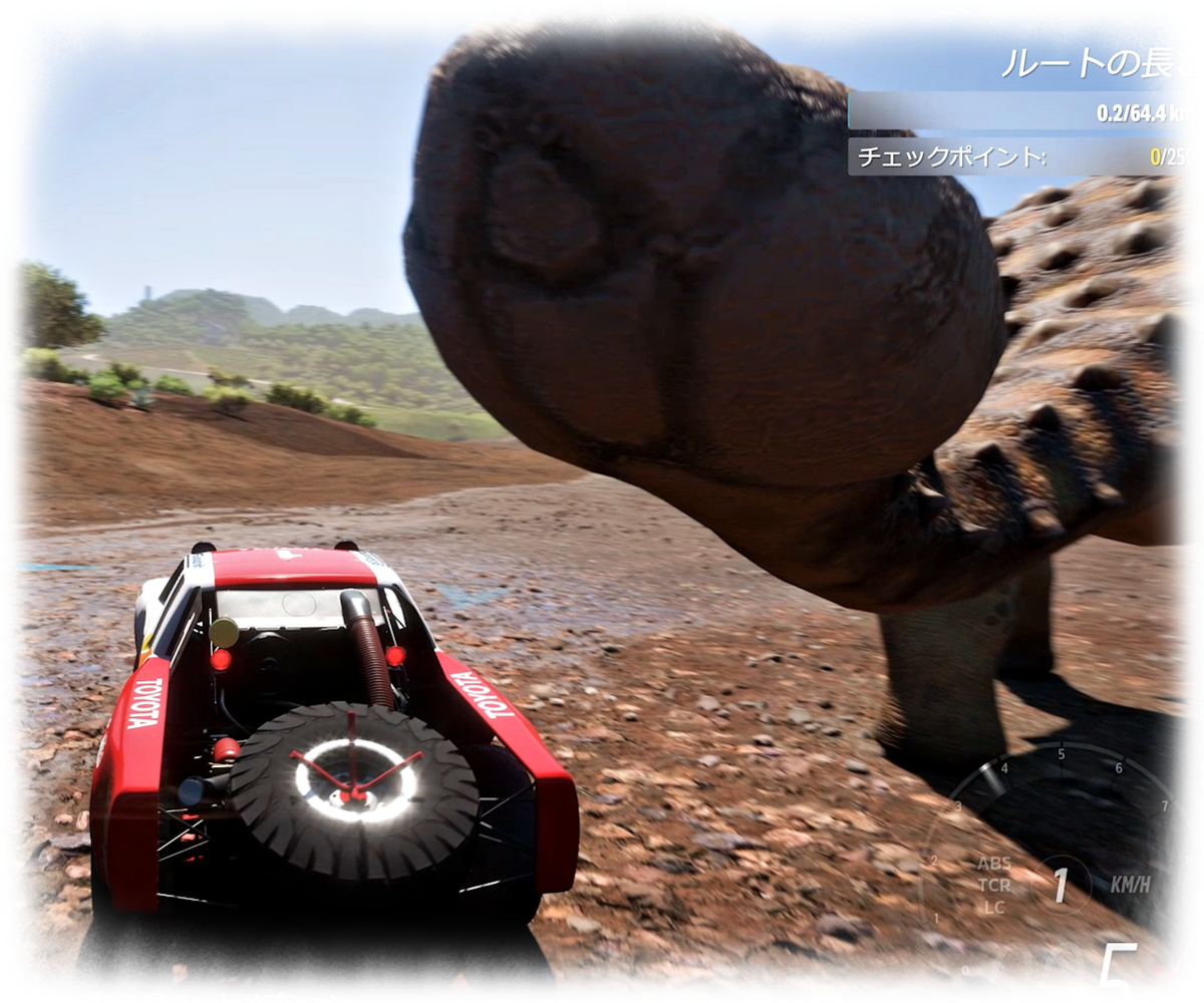 ForzaHorizon5内のアンキロサウルスのハンマーの裏側