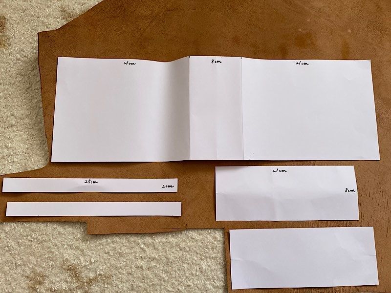 レザークラフト・スクエアミニトートバッグ・型紙