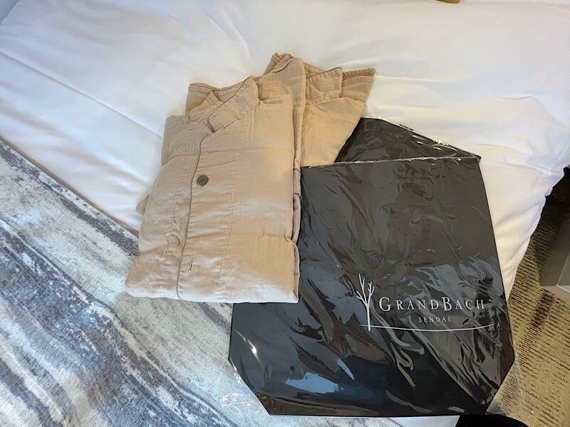 【ホテルグランバッハ仙台】部屋着とバッグ