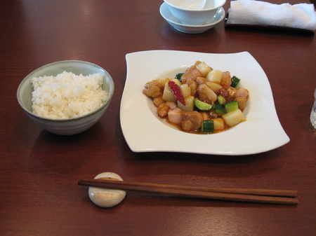 鶏肉のあんかけ、ごはん