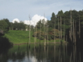 [空][雲][水辺][小山内裏公園]大田切池と入道雲