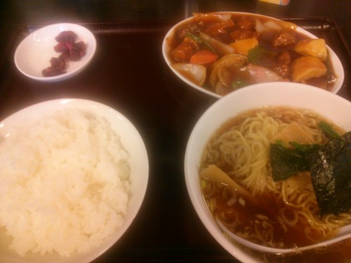 酢豚とラーメン餃子セット@東京亭