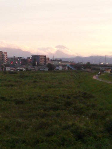 夕暮れの富士山