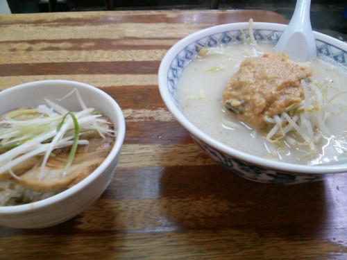 焼きチャーシュー丼味噌ラーメン＠桜島