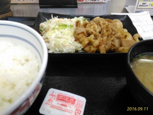 豚生姜焼き定食＠吉野家