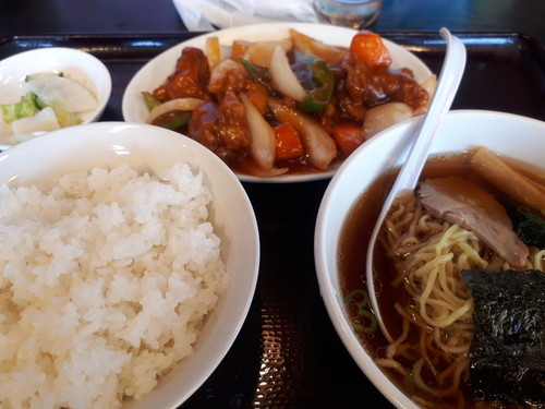 酢豚とラーメン餃子セット@東京亭