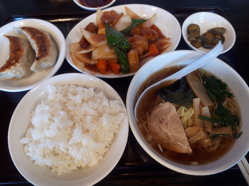 酢豚とラーメン餃子セット