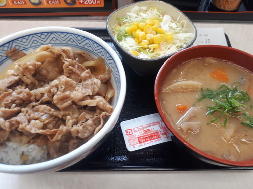 朝牛セット（並盛変更＋豚汁変更）
