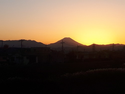 夕暮れの富士山