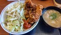 [かつや][丼]豚ハラミのスタミナ炒めとチキンソースカツ丼