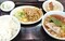 豚の焼肉とラーメン餃子セット
