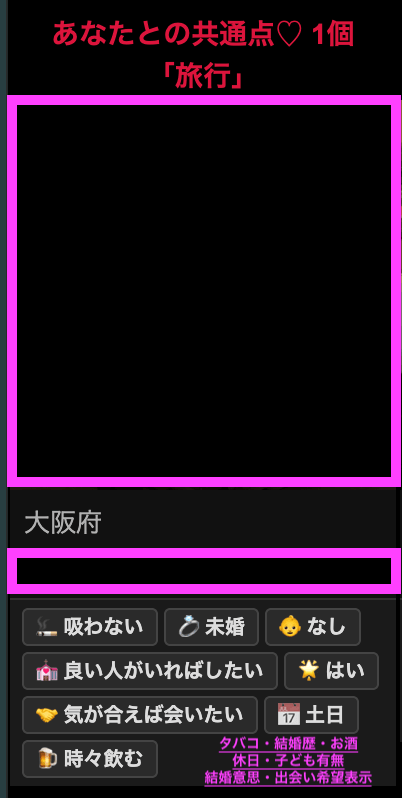 バッジ表示の各項目